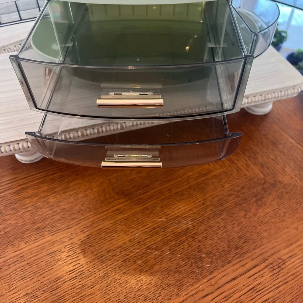 Green Makeup- Storage Box with Drawers